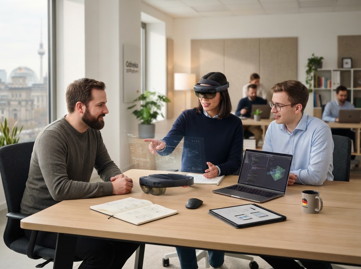 Odneka XRPlatform Team bei der Analyse von Finanzdaten am Arbeitsplatz